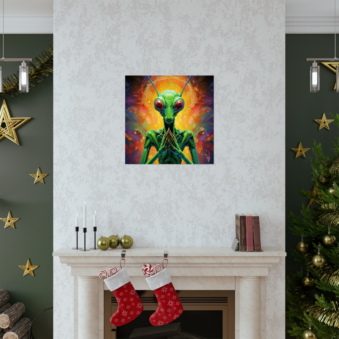 Meditating Alien - Psychedelic Trippy Print - Image 2