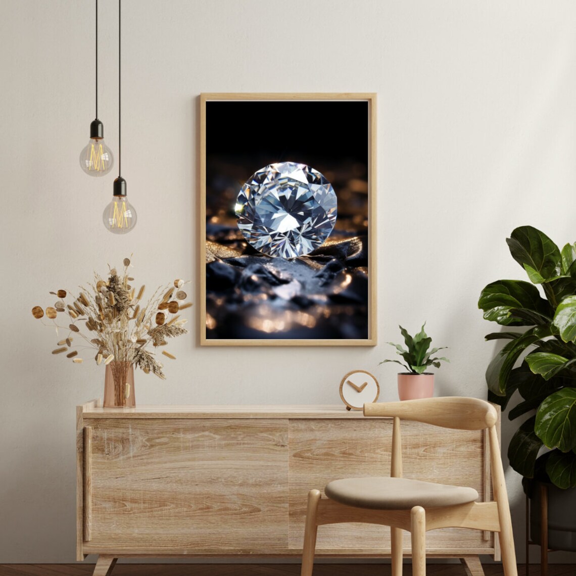 Single Diamond Poster, Modern Abstract Diamond Art - Image 2