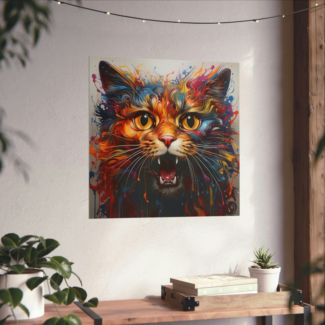Rainbow Cat Trippy Cat, Psychedelic Cat Poster