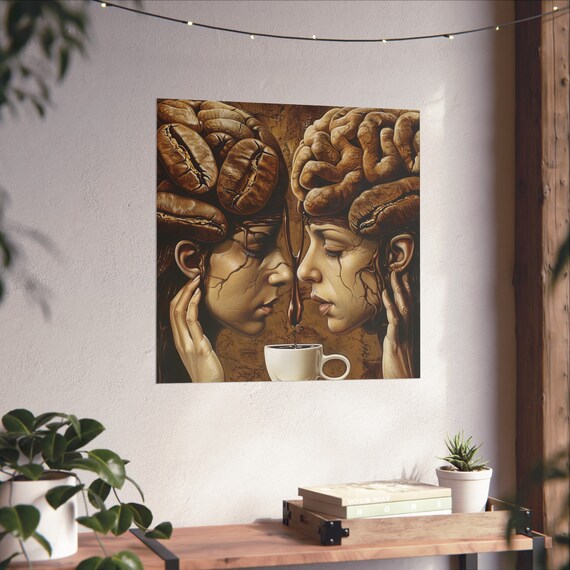 Barista Women Poster, Trippy Abstract Coffee Art