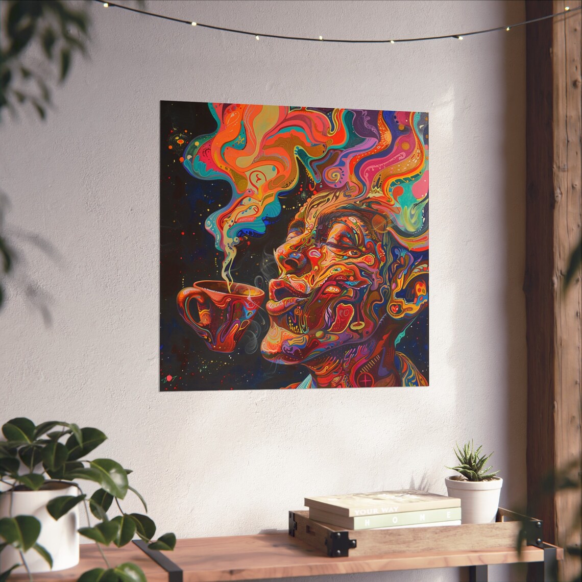 Contagious Coffee Aroma, Abstract Coffee Art Poster