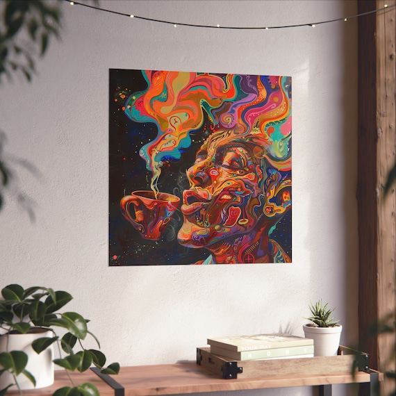 Contagious Coffee Aroma, Abstract Coffee Art Poster