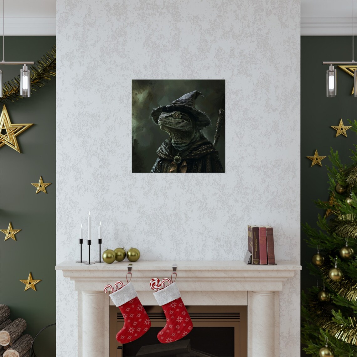 Magical Wizard Lizard - Dark And Spooky Poster - Image 2