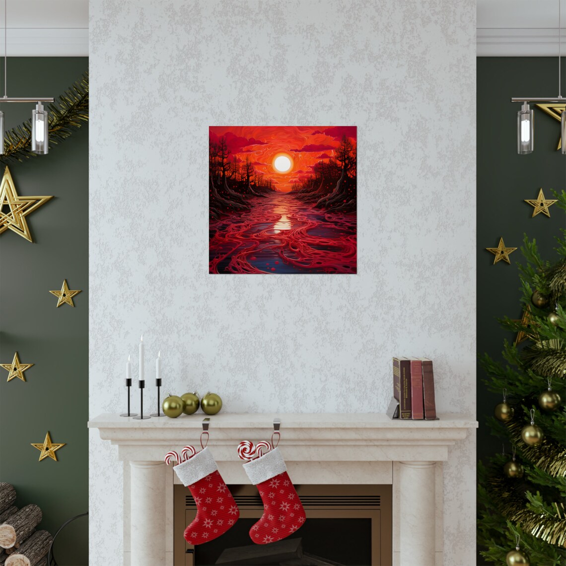Desolate Sunset Trippy Landscape Poster - Image 2