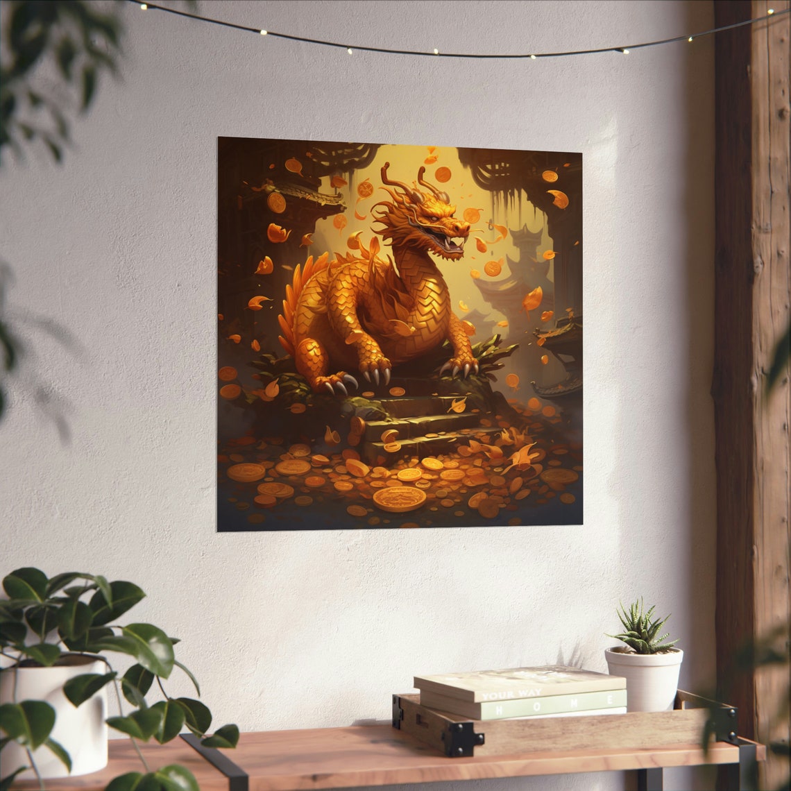 Year Of The Golden Dragon - Chinese Dragon Art Print