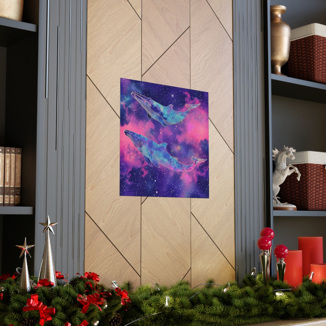 Cosmic Space Whales, Trippy Space Cosmos Art Print - Image 3