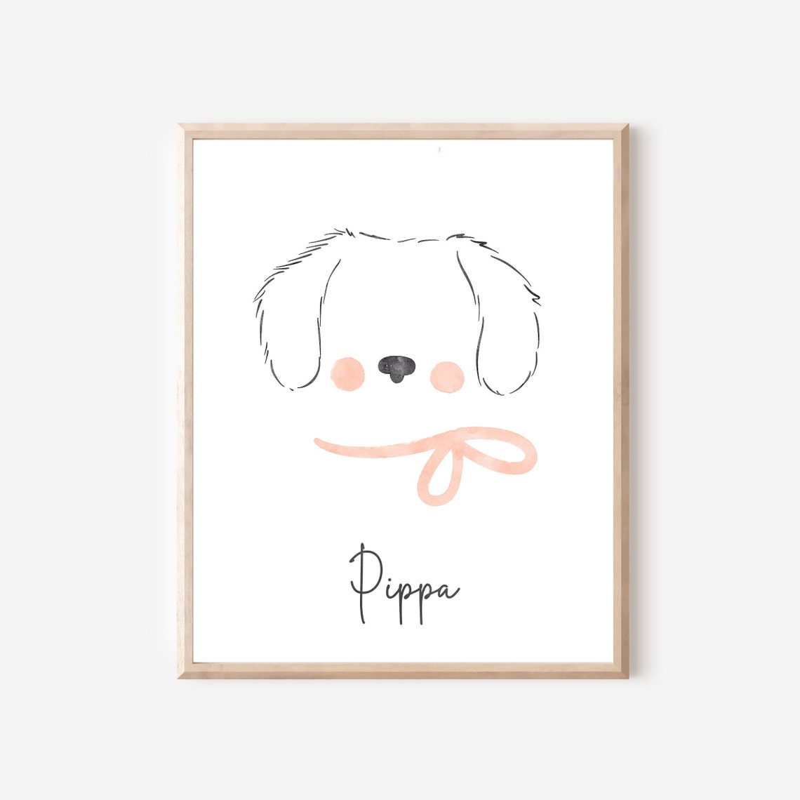 Dogs Ears Custom Line Art Portrait Pet Ears Illustration Puppy Drawing Watercolor Dog Line Art Gift Memorial Pet Print Pet Lover Gifts