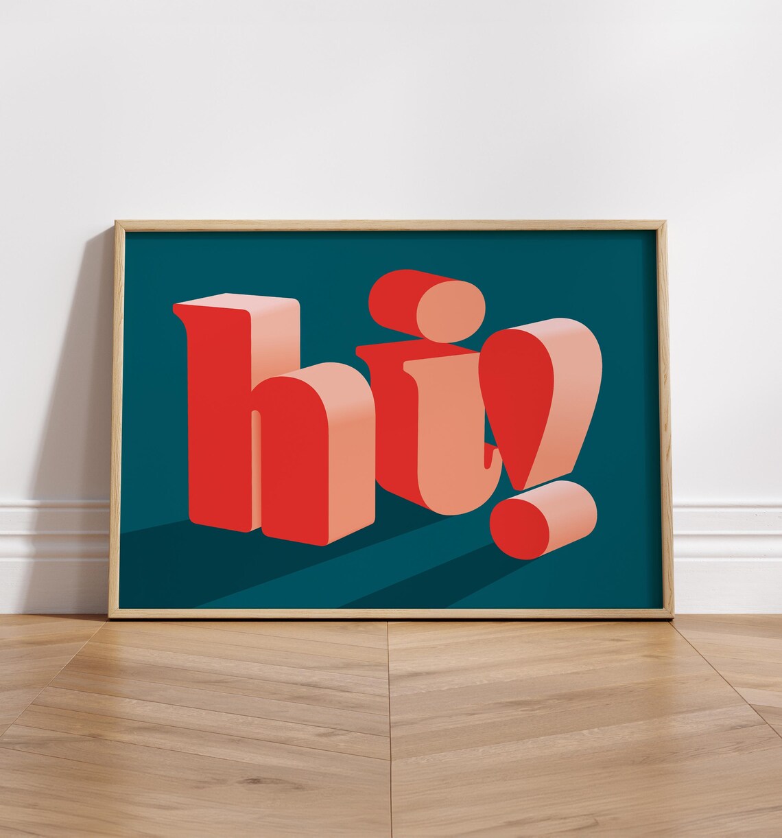 Hi Typography Poster, Quirky Bold Colourful Print