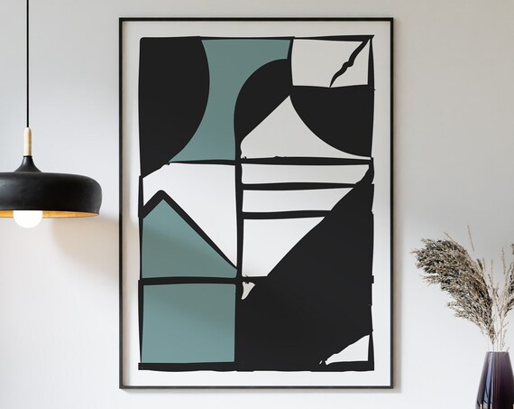 Abstract Geometric Graphic Wall Art For Contemporary Minimalist Interior Statement Print For Modern Luxury Home