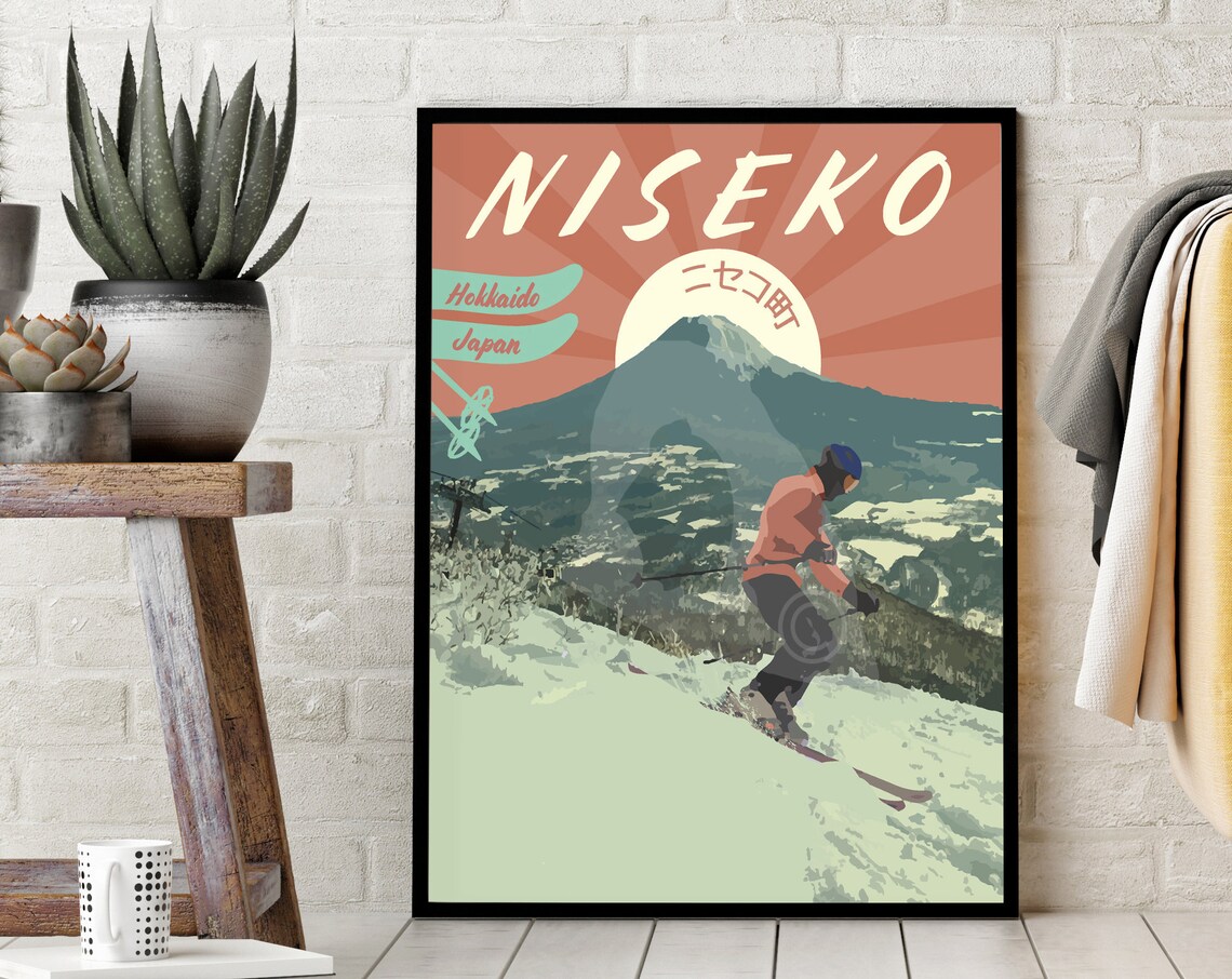 Niseko Japan Vintage Style Travel Poster