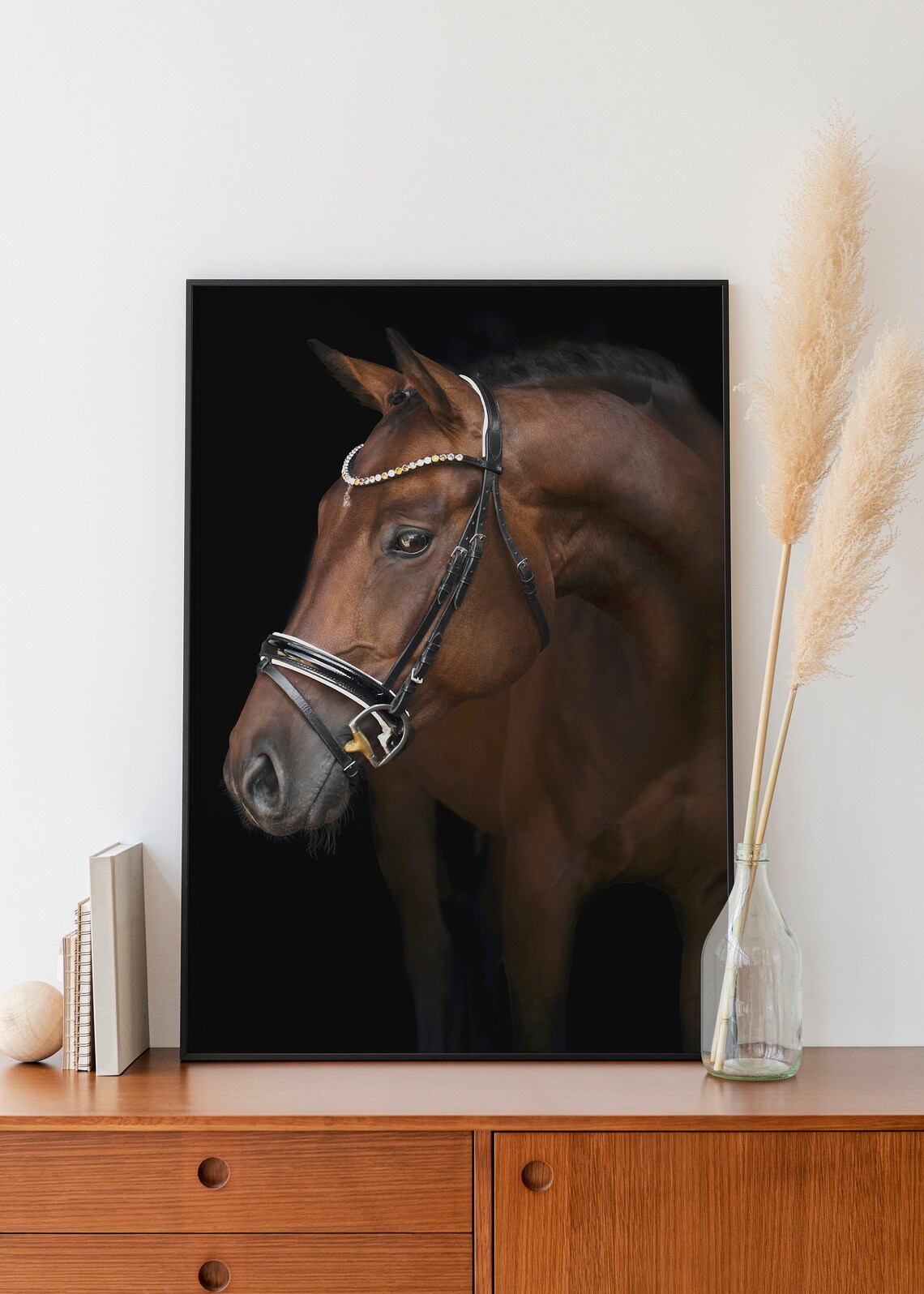 Dark Equestrian Horse Portrait Photo Classy Western Style Wall Poster