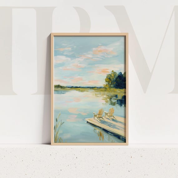 Lake House Art Print, Coastal Summer Decor
