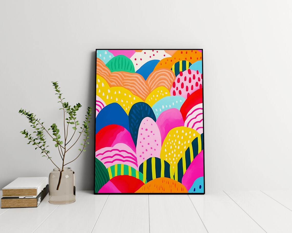 Colorful Vibrant Scenery Maximalist Wall Art Print
