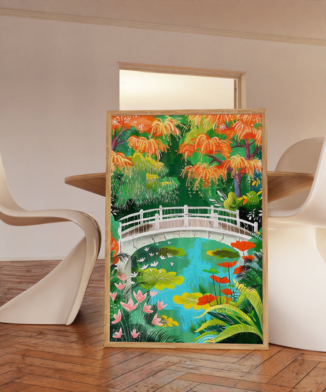 Bridge In A Jungle Illustration Travel Poster - Image 2