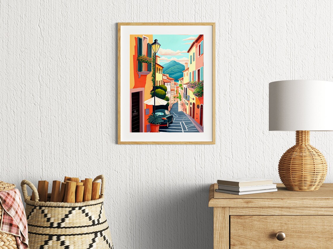 Lake Como Illustration, Italy Travel Poster - Image 2