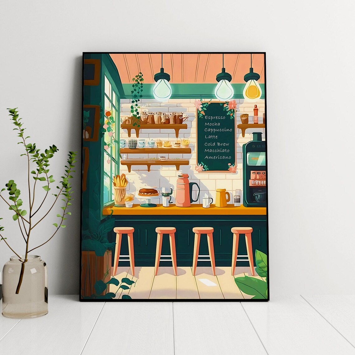 Coffee Shop Print, Kitchen and Dining Poster