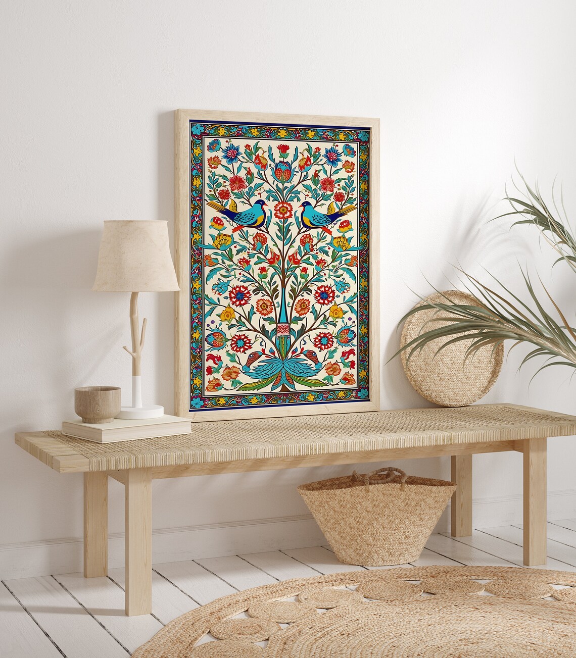 Turkish Vintage Tile Art Floral Travel Poster - Image 2