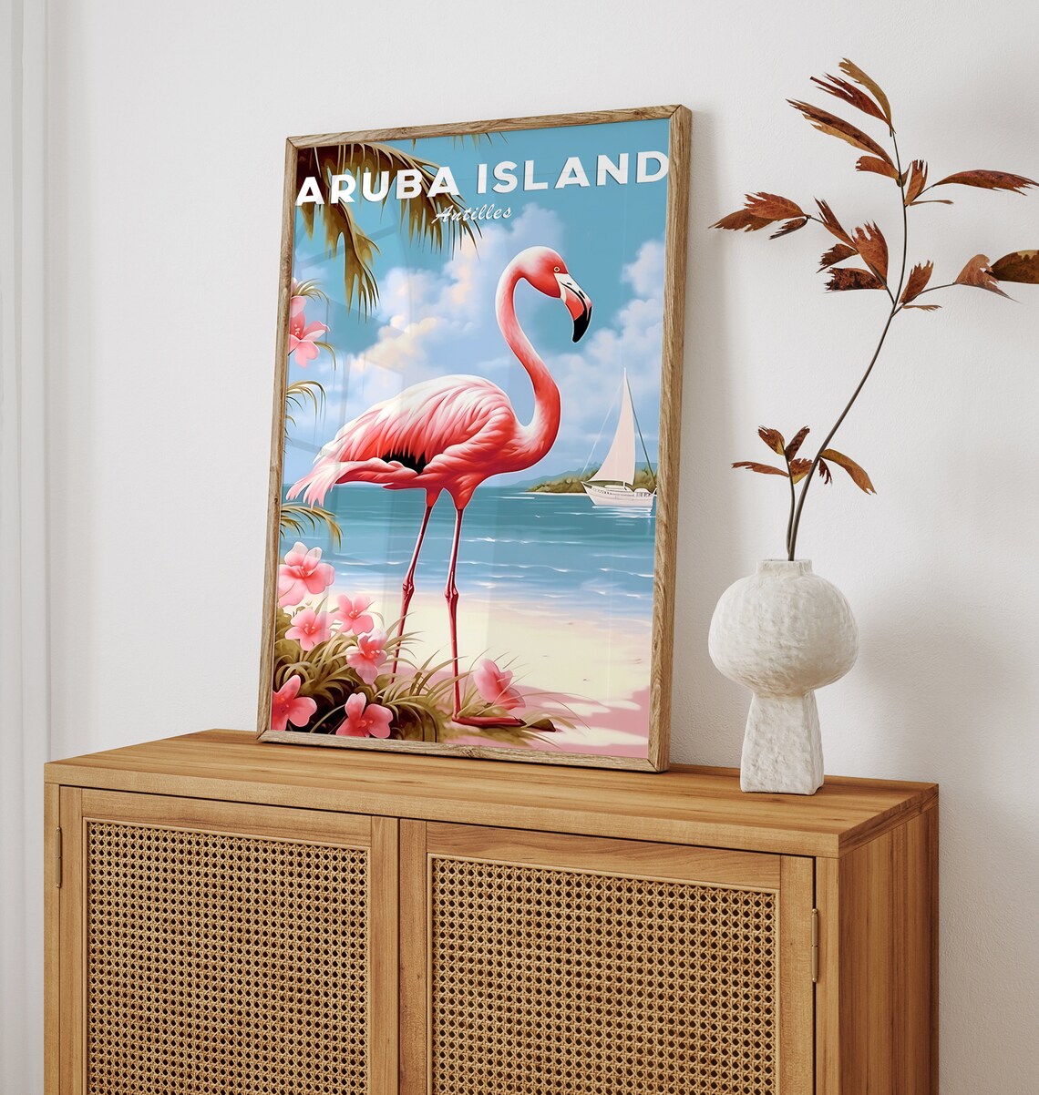 Aruba Island Caribbean Travel Poster Art Print - Image 2