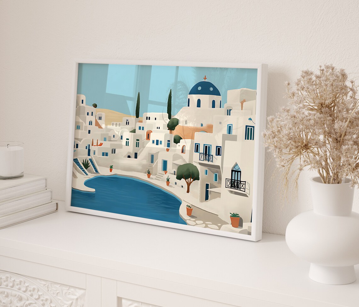 Mykonos Greece Travel Poster, Bedroom Decor - Image 2