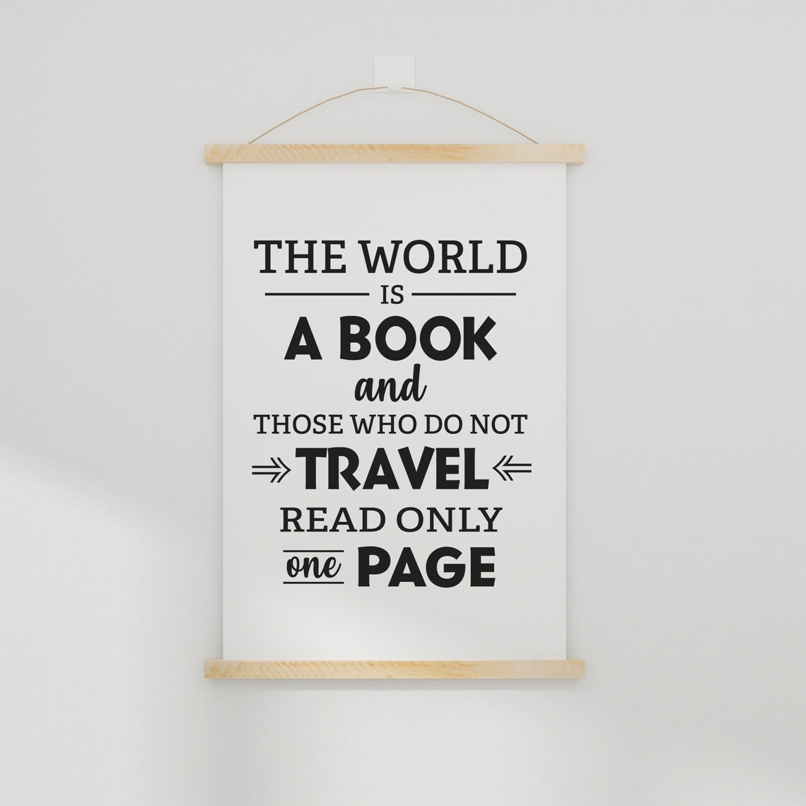 Inspirational World Is a Book Travel Quote Typography Poster - Image 3