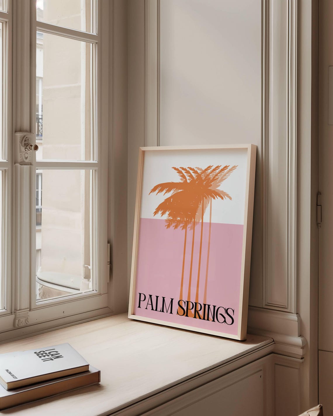 Minimalist Palm Trees Abstract Colour Block Print Modern Pastel Home Decor Mid Century Retro - Image 2
