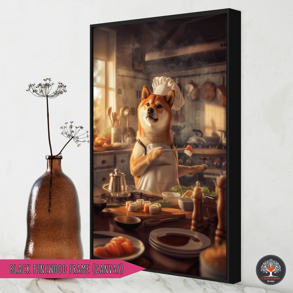 Custom Shiba Inu Dog Cooking, Funny Kitchen Art Print - Image 2