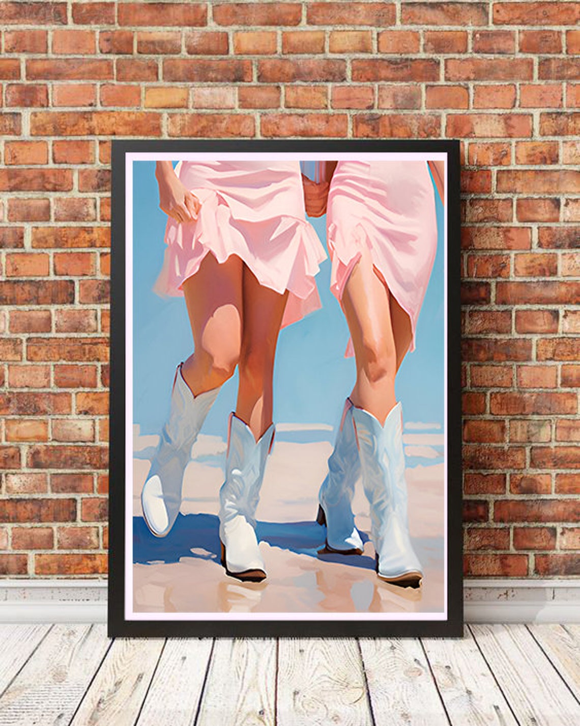 Coastal Cowgirl Vintage Wall Art Cowgirl Boots Art Femine Art Print Retro Magazine Art Print Preppy Wall Print Trendy Wall Art - Image 3