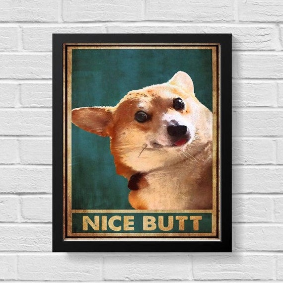 Nice Butt The Dog Bathroom Decor Wall Art For Bathroom Funny Art Home Decor Funy Wall Art