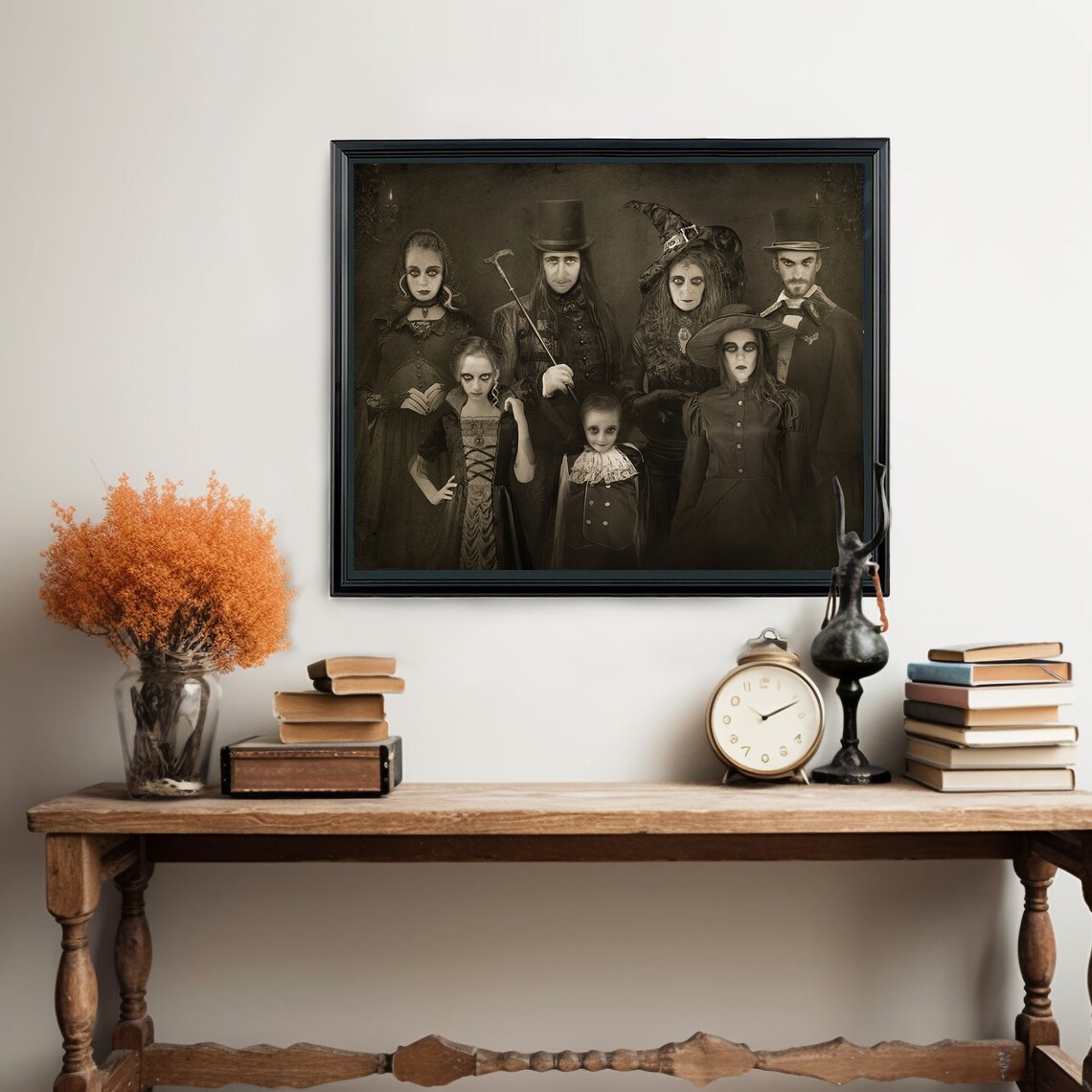 Victorian Gentleman Cat Top Hat Halloween Gothic Portrait Art Poster - Image 2