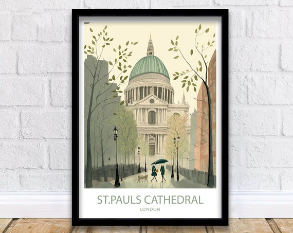 St Pauls Cathedral London Travel Poster, Art Print