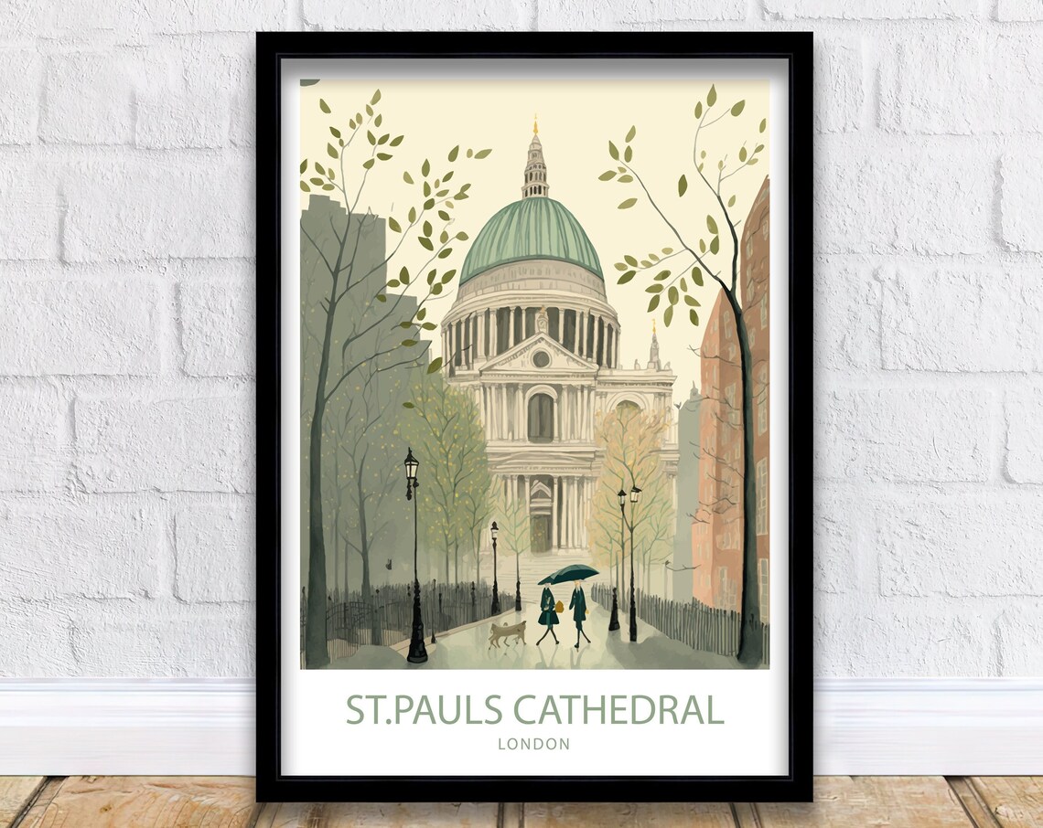 St Pauls Cathedral London Travel Poster, Art Print