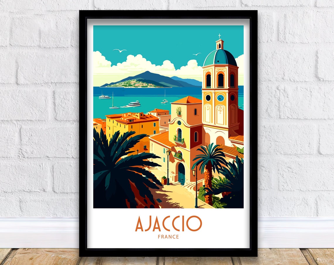 Ajaccio Travel Print Ajaccio France Poster Home Dcor Ajaccio France Art Print Ajaccio French Room Print Ajaccio France Wall Decor Ajaccio