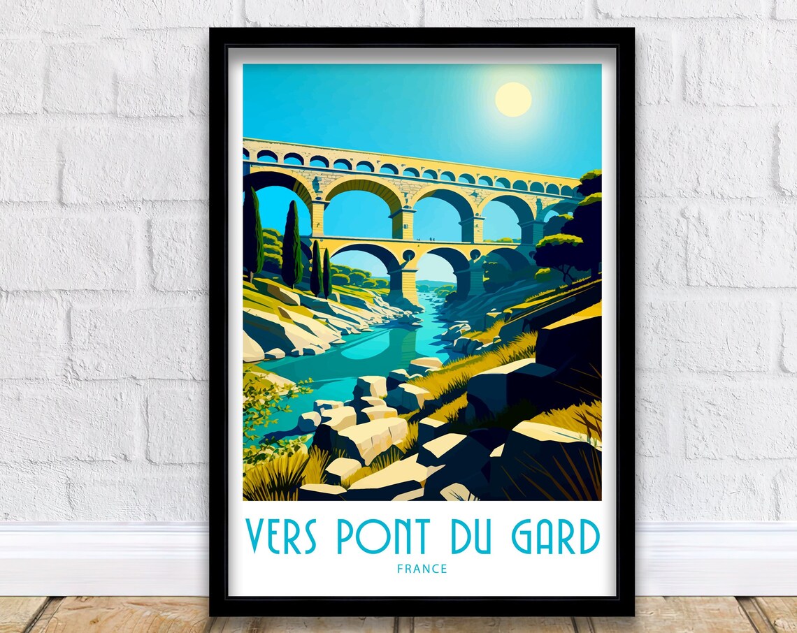 Vers Pont Du Gard, France Travel Poster, Home Decor