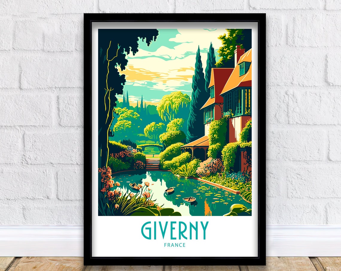 Giverny Travel Print Giverny France Poster Home Dcor Giverny Art Print Giverny France Room Print Giverny Wall Art Giverny France Gift