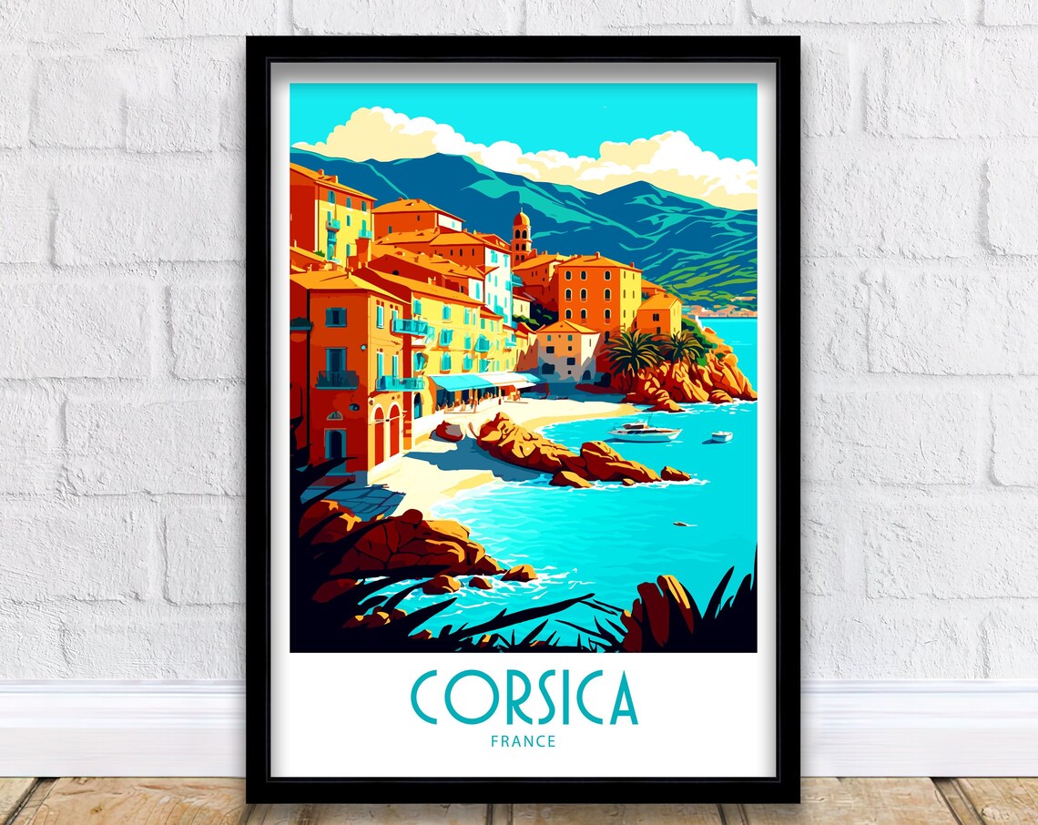 Corsica Travel Poster, France Wall Decor