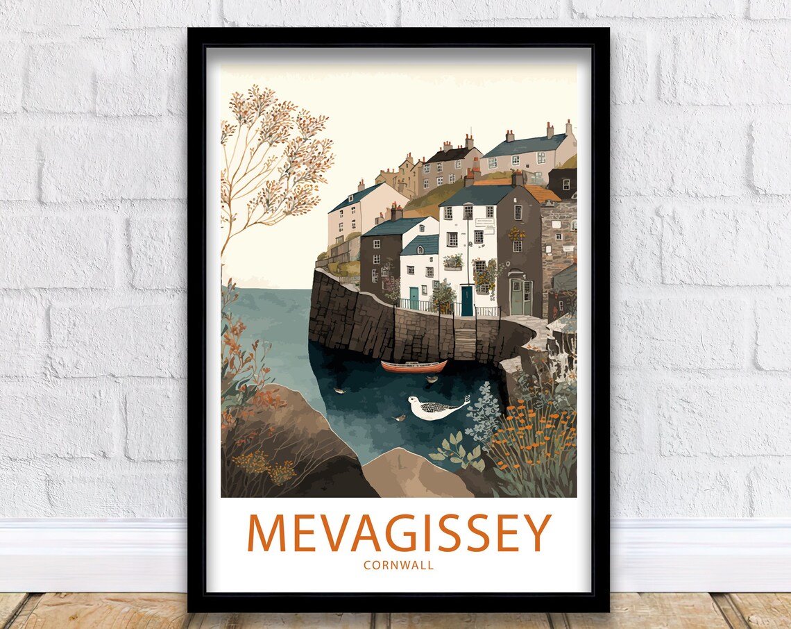 Mevagissey Travel Poster, Cornwall Wall Art