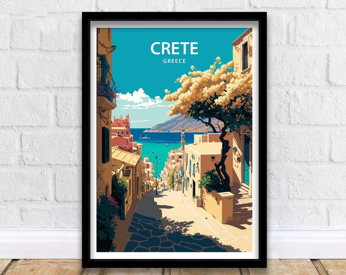 Crete Travel Poster, Greece Travel Art Print