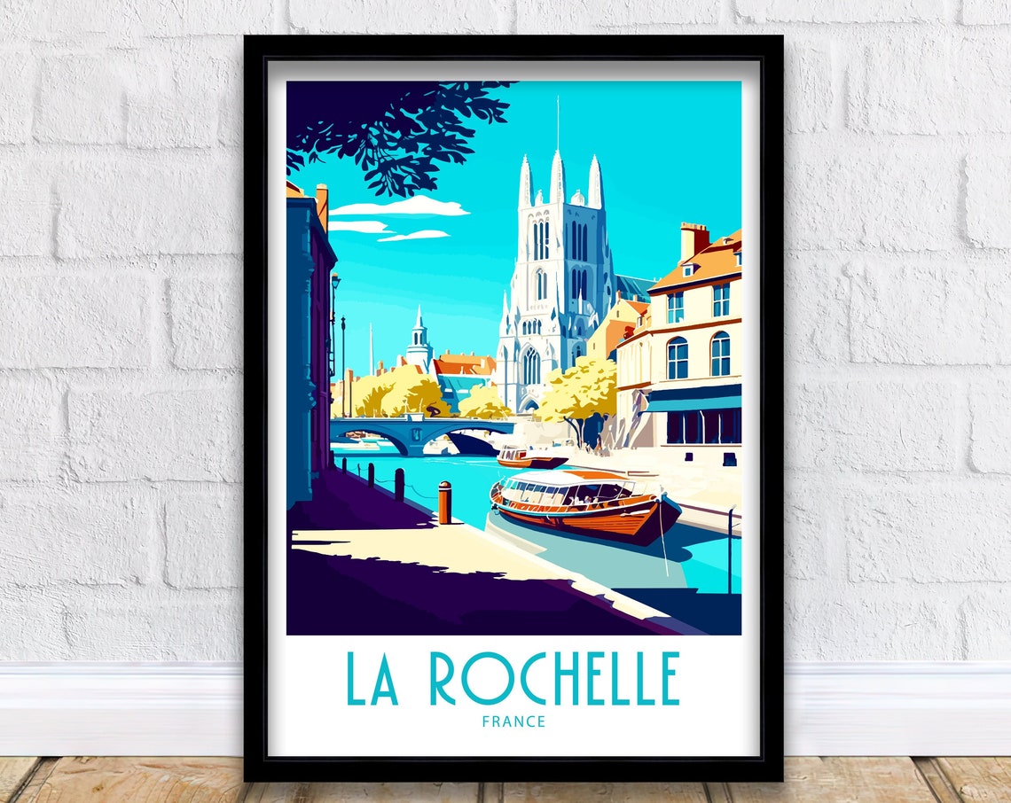 La Rochelle Travel Print La Rochelle France Poster Home Dcor La Rochelle France Art Print La Rochelle France Room Print La Rochelle Art