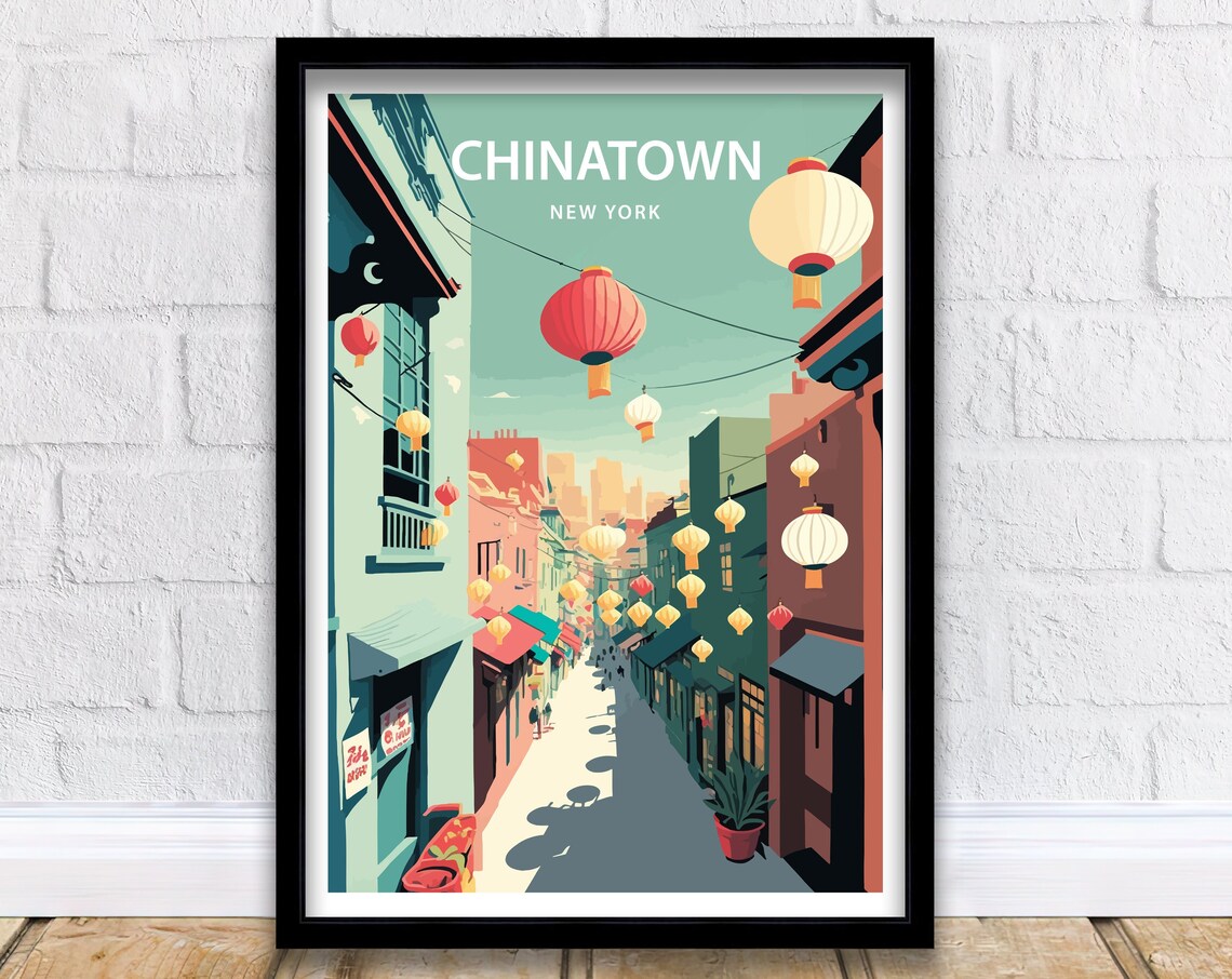 Chinatown New York Travel Poster, New York City