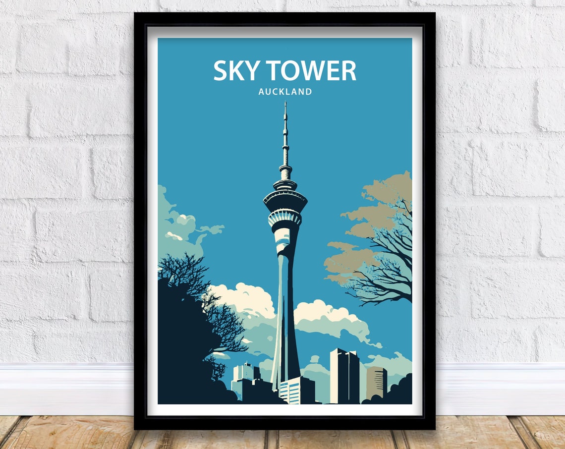 Sky Tower Art Print Auckland Poster Auckland Print New Zealand Print New Zealand Poster Sky Tower Poster Auckland Wall Art