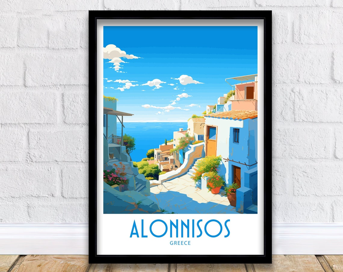 Alonnissos Travel Print Alonnissos Greece Poster Home Dcor Alonnissos Greece Print Alonnissos Greece Wall Decor Hanging Alonnissos Poster