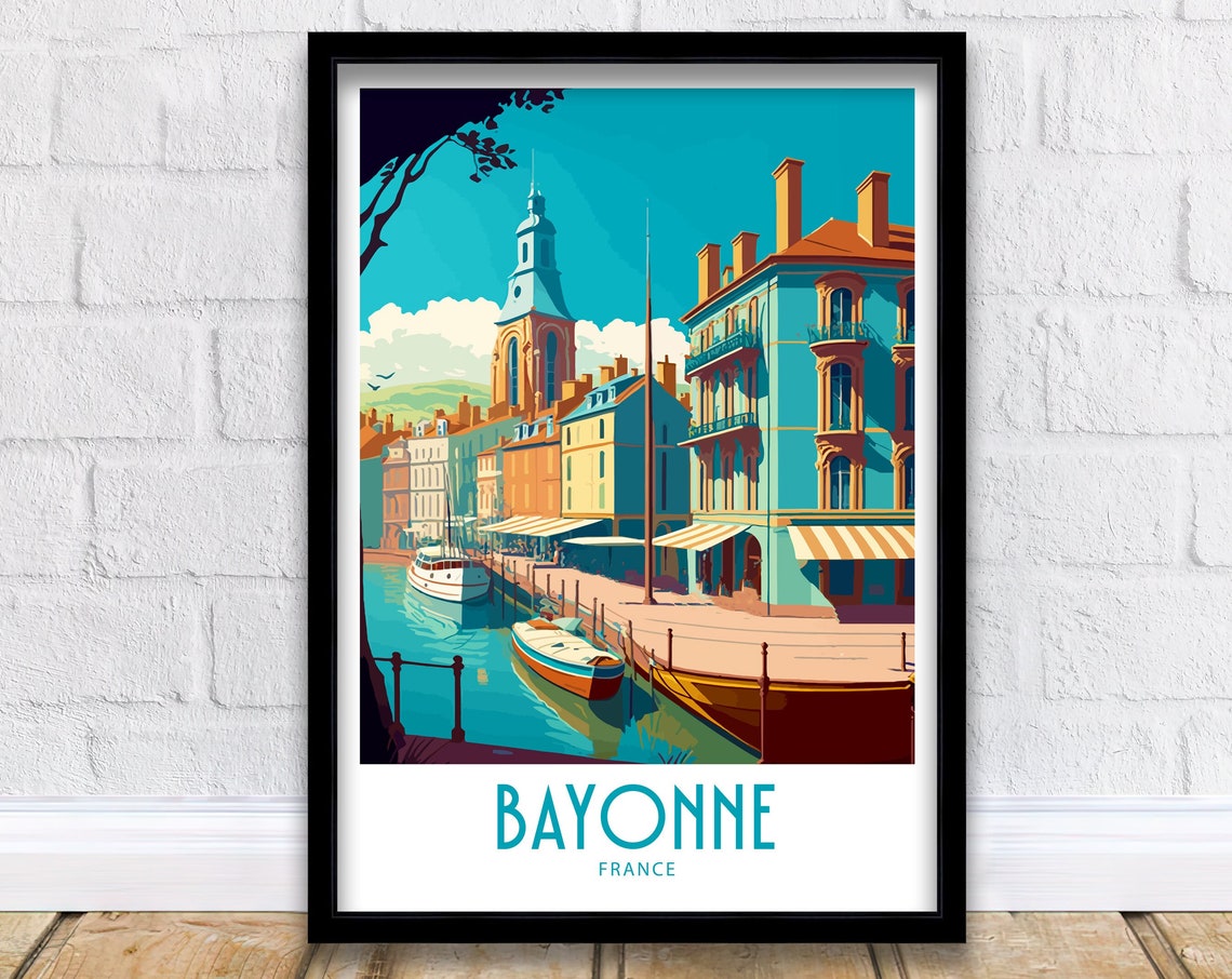 Bayonne Travel Print Bayonne France Poster Home Dcor Bayonne France Art Wall Hanging Bayonne France Wall Art Poster Gift Bayonne France
