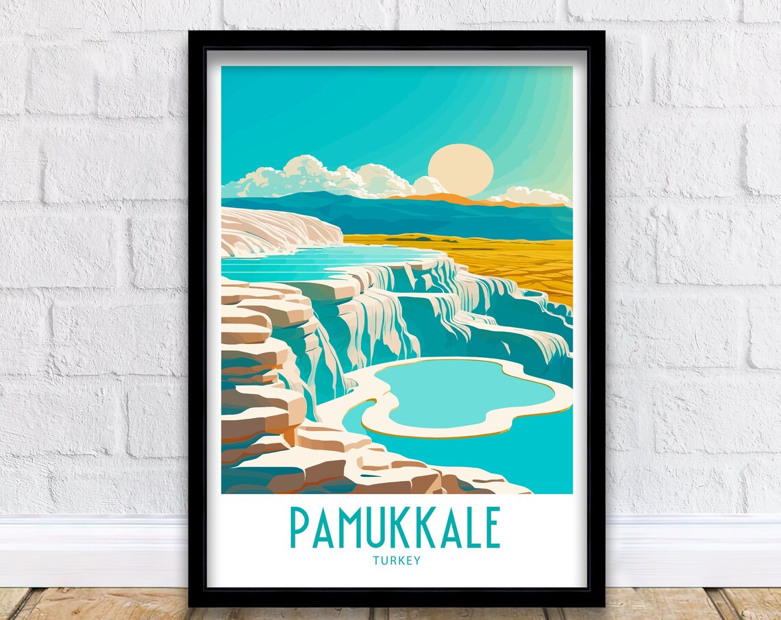 Pamukkale Turkey Travel Poster, Travel Print