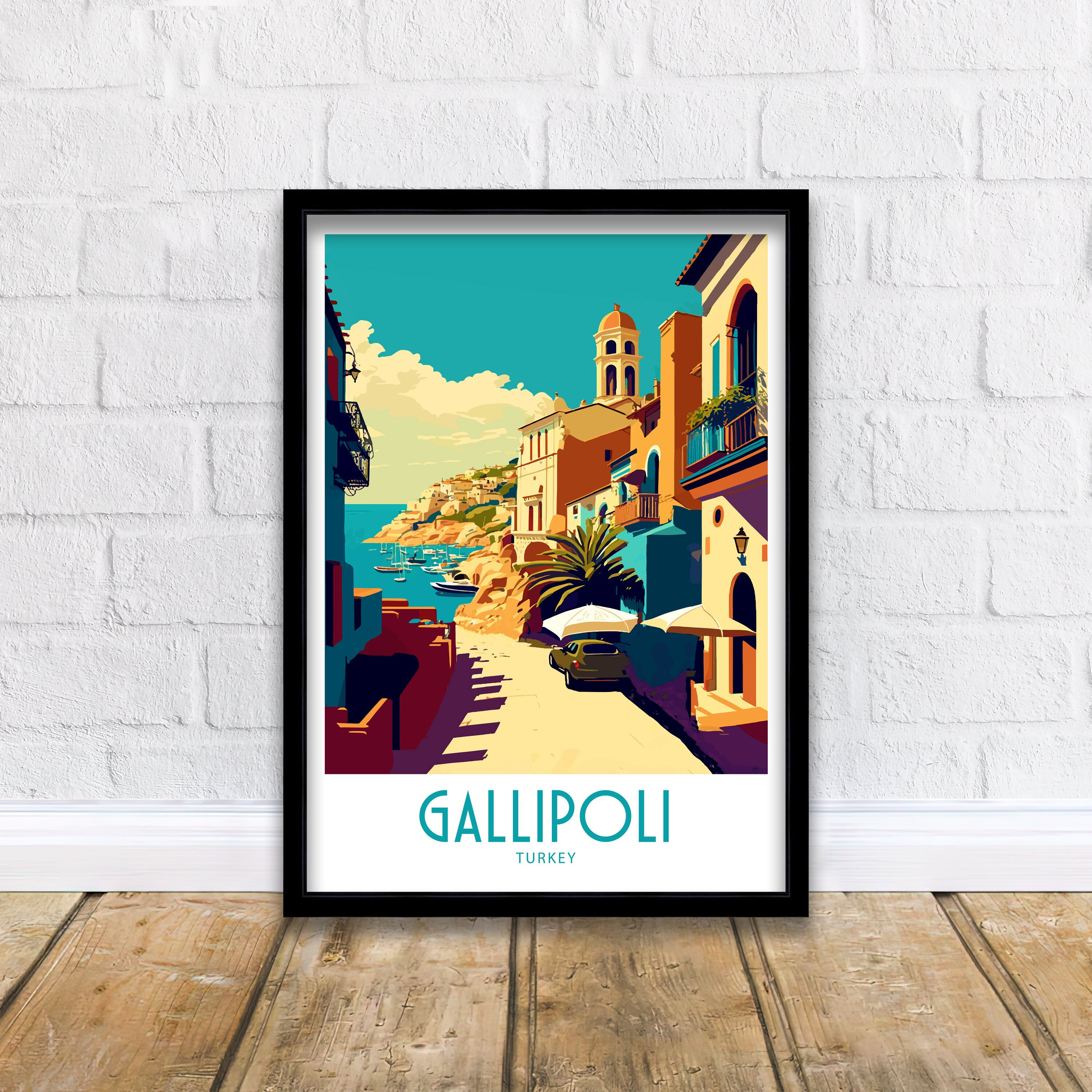 Gallipoli Travel Print Wall Art Gallipoli Turkey Travel Poster Gift Gallipoli Turkey Scenery Art Gallipoli Turkey Gift Wall Art Gallipoli