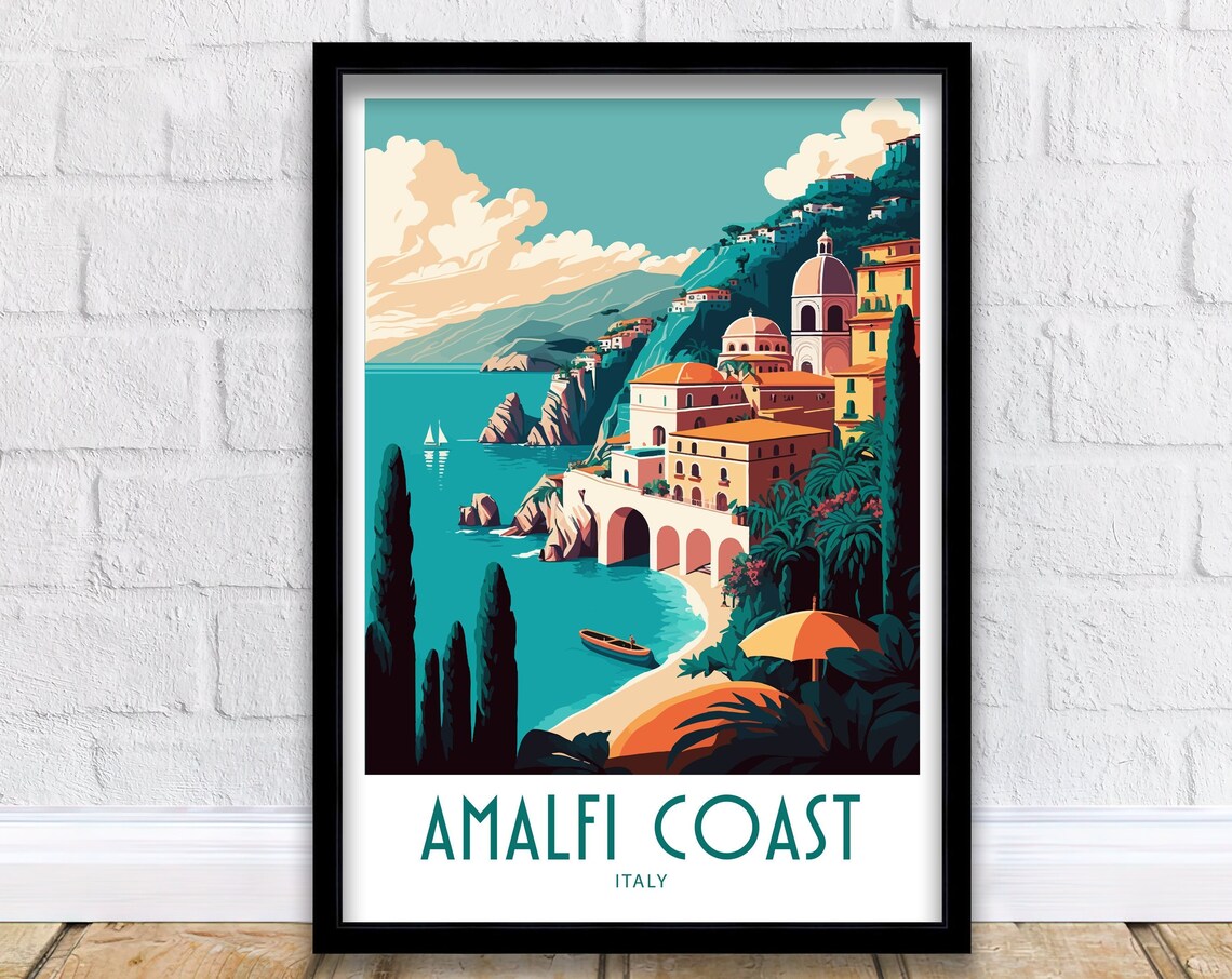 Amalfi Coast Home Living Decor Wall Art Print
