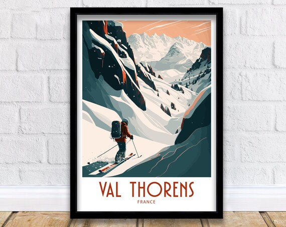 Val Thorens Ski Travel Poster Gift