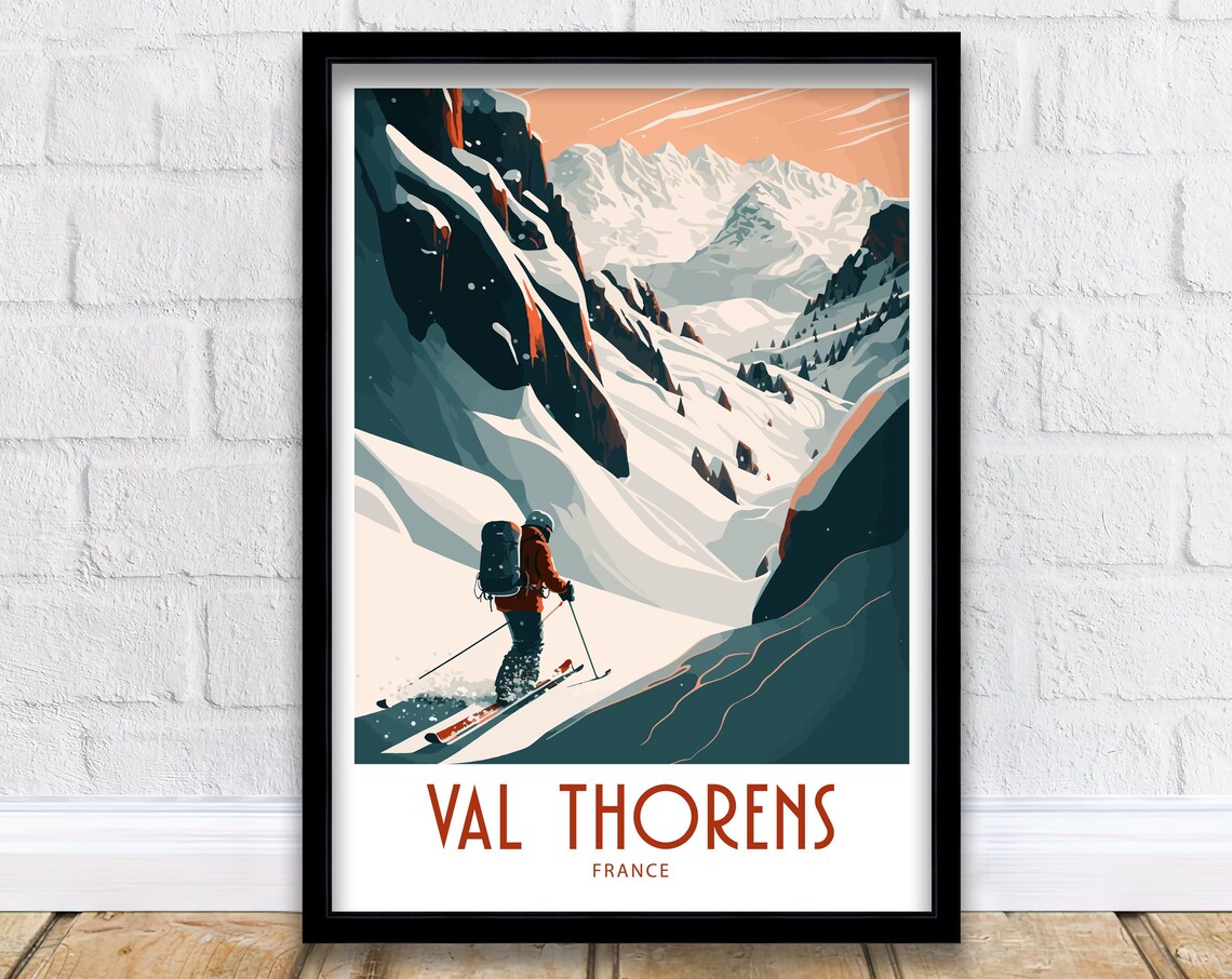 Val Thorens Ski Travel Poster Gift