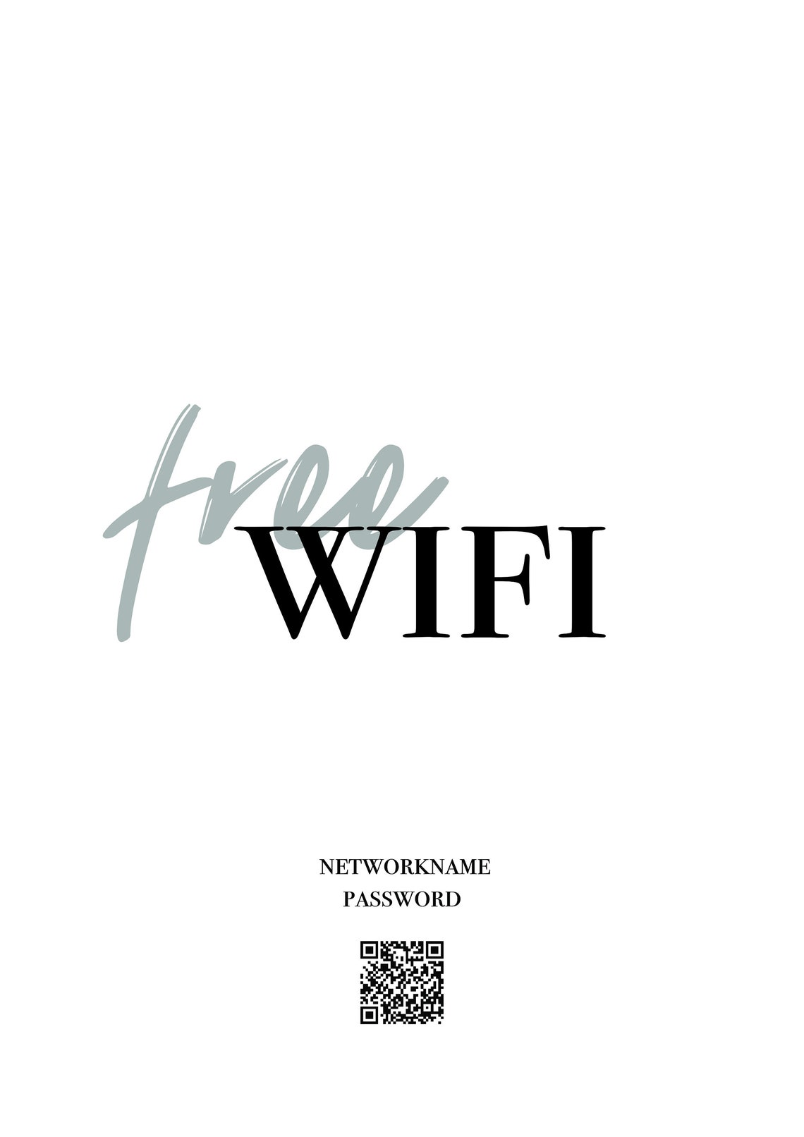 Personalized Wifi Poster With Qr Code Free Wifi Art Print Wall Mural Or Printed - Image 2