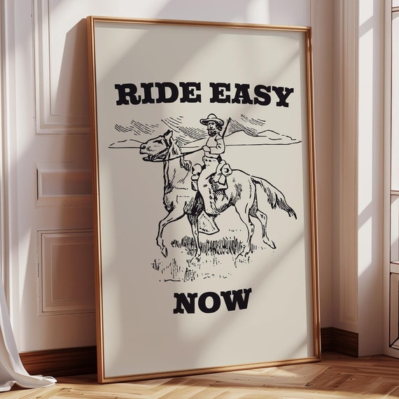 Cowboy Quote Print Minimalist Western Wall Art Horseback Riding Poster Vintage Wild West Home Decor Printables
