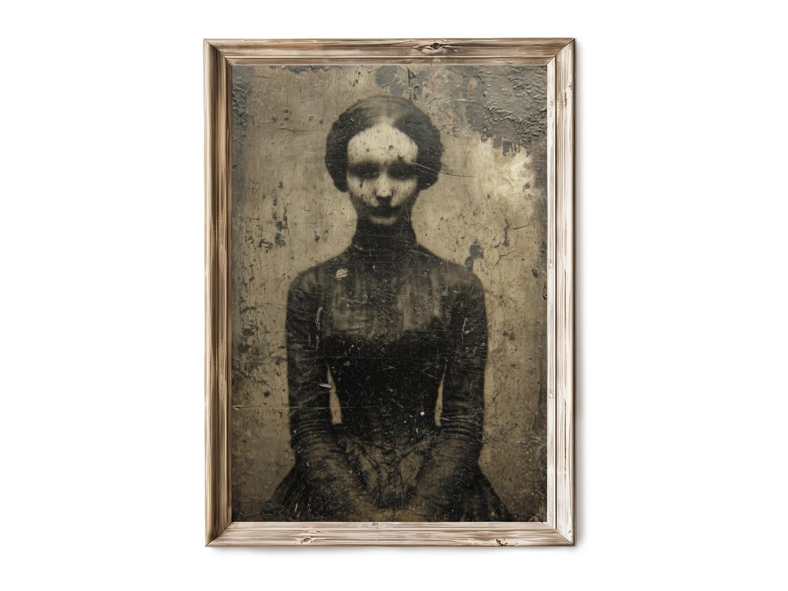 Antique Spirit Photography Woman Victorian Haunted Portrait Poster